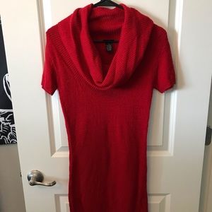Red sweater dress